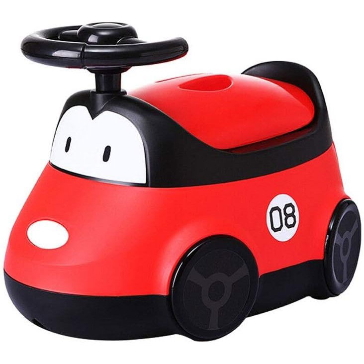 Pentru casa - Olita pentru Copii, Flippy, +1an, Portabila, Design Masinuta cu Capac, Model Prietenos, Non-Toxic, Compartiment Detasabil, Usor de Curatat, Rosu