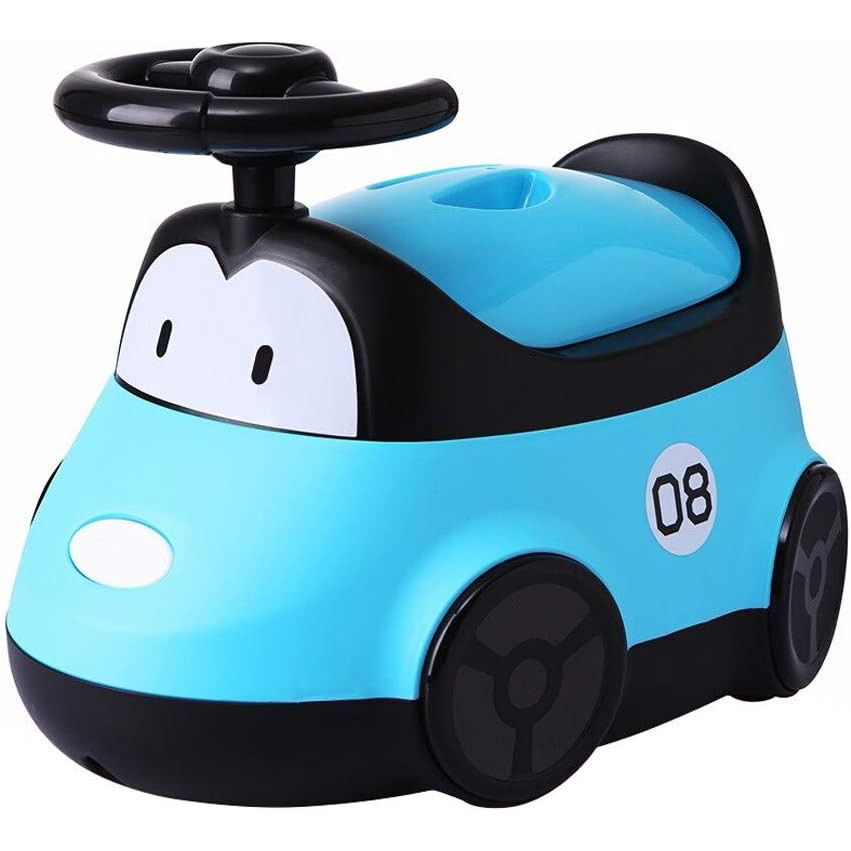 Pentru casa - Olita pentru Copii, Flippy, +1an, Portabila, Design Masinuta cu Capac, Model Prietenos, Non-Toxic, Compartiment Detasabil, Usor de Curatat, Albastru