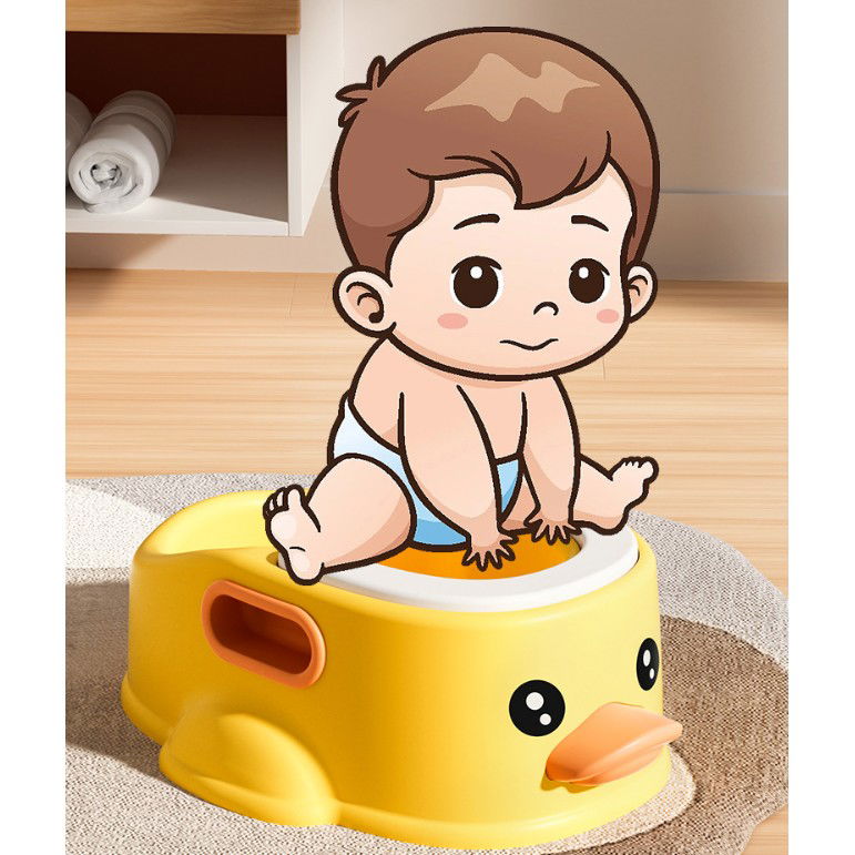 Olita pentru Copii, Flippy, +1an, Portabila, Design Ratusca, Model Prietenos, Non-Toxic, Compartiment Detasabil, cu Maner, Usor de Curatat, Galben [4]