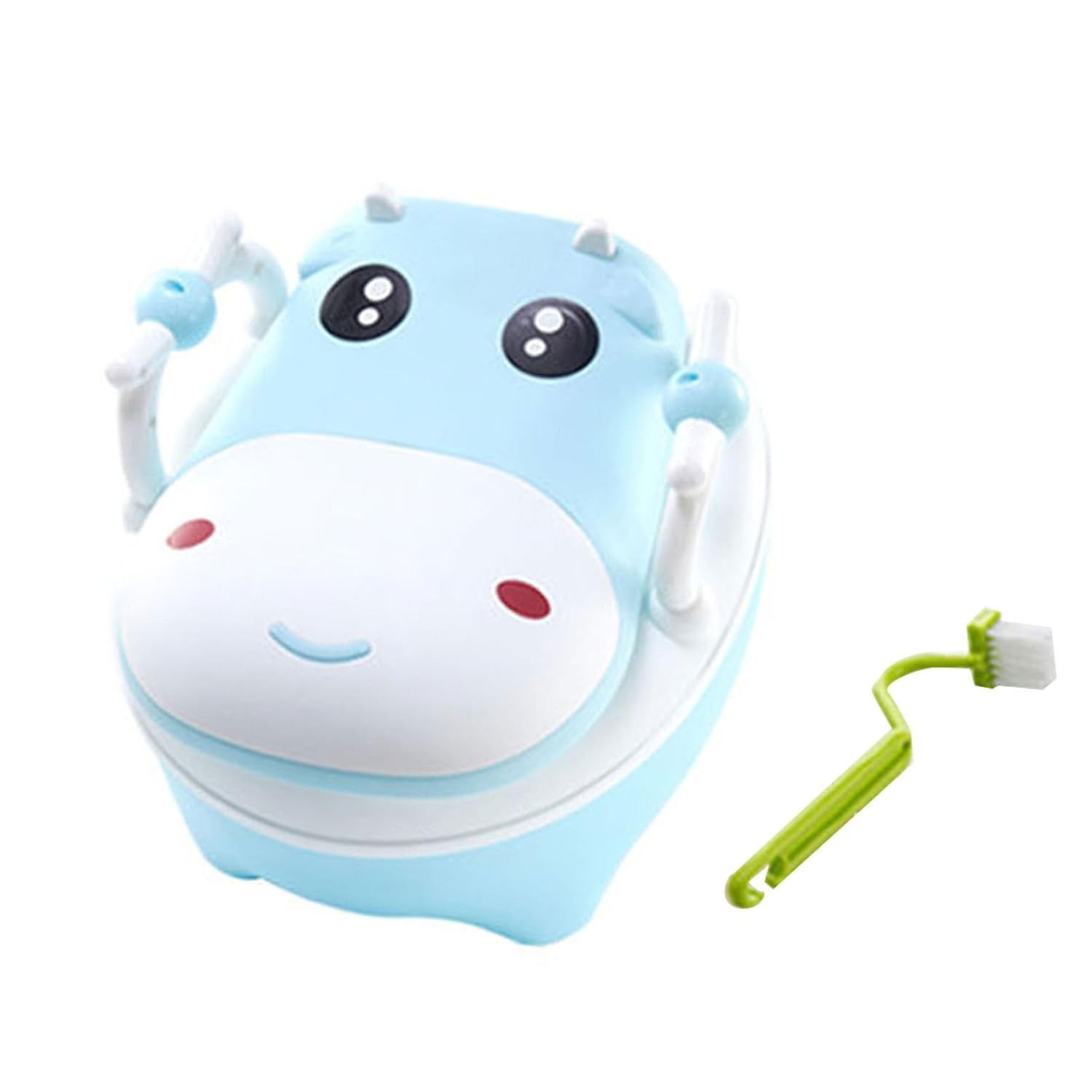 Olita pentru Copii, Flippy, +1an, Portabila, Design Vacuta cu Capac, Model Prietenos, Non-Toxic, cu Manere, Compartiment Detasabil, Perie Inclusa, Usor de Curatat, Albastru [6]