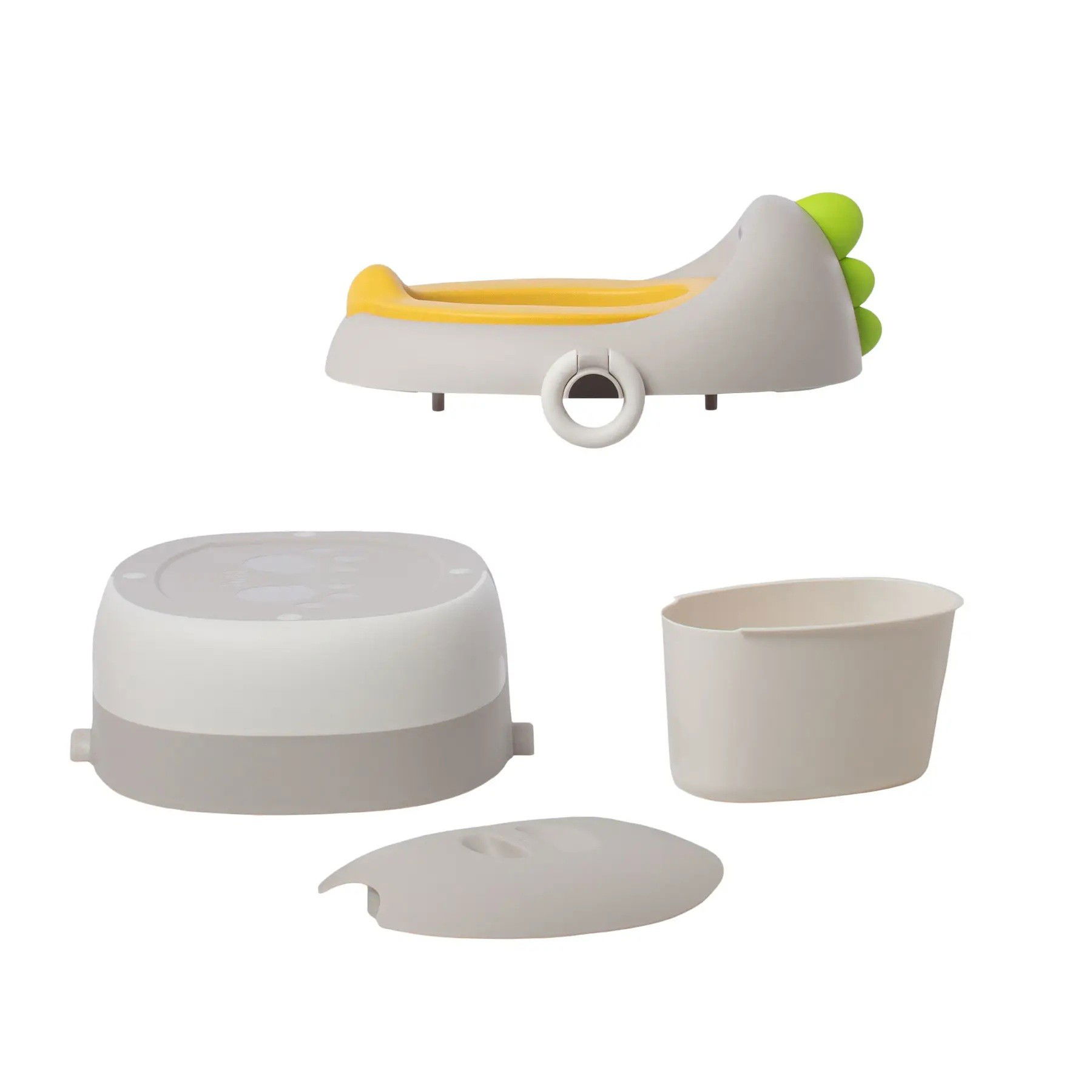 Olita pentru Copii, Flippy, 3 in 1, Detasabila, Inaltator, Reductor WC, cu Capac, 100 de Saci de Unica Folosinta, Gri [3]