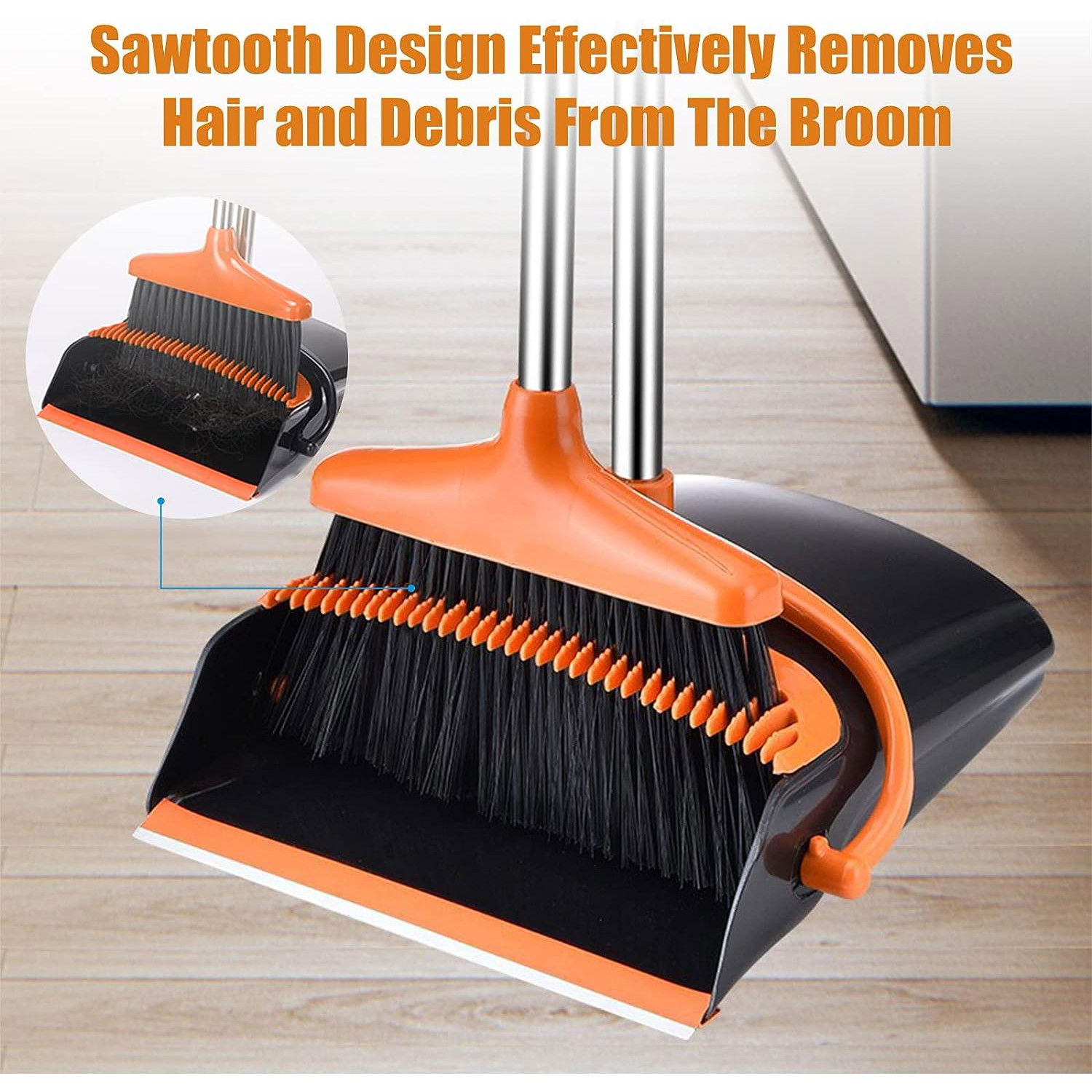 Set matura si faras cu coada, Flippy, Pentru uz casnic, Plastic/Otel, Portocaliu/Negru, Depozitare verticala, 26x25.5x83 cm [3]