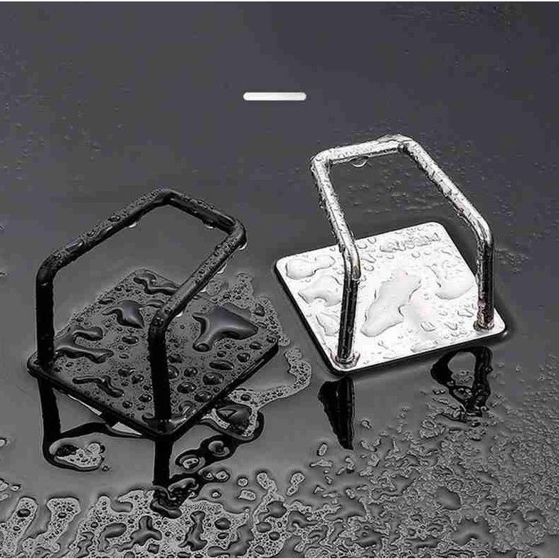 Organizatoare si Depozitare Bucatarie - Organizator bucatarie Flippy cu adeziv, carlig-suport pentru burete, accesorii bucatarie, 5x5x3,5 cm, otel inoxidabil, negru