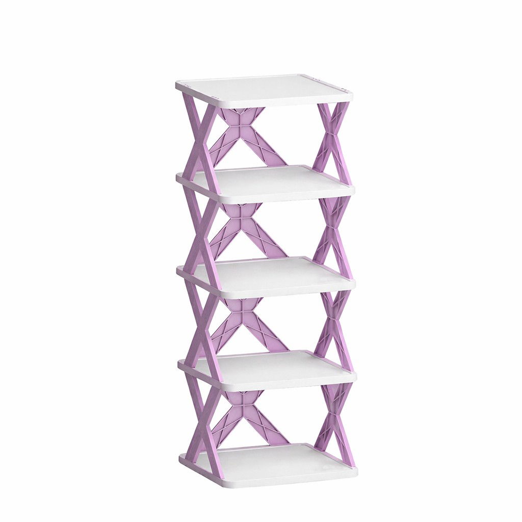 Organizatoare incaltaminte si imbracaminte - Organizator de Pantofi, Flippy, 5 Straturi, din ABS, Suport Modular, 65.5 x 24 x 26 cm, Mov