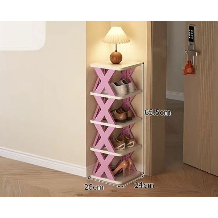 Organizator de Pantofi, Flippy, 5 Straturi, din ABS, Suport Modular, 65.5 x 24 x 26 cm, Mov [4]