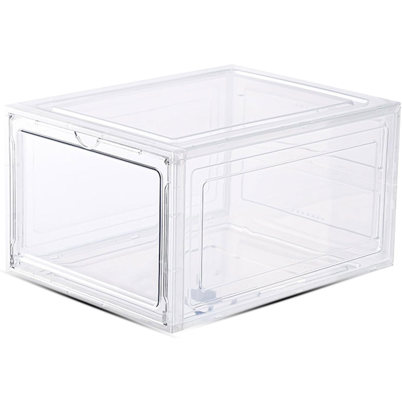 Organizatoare incaltaminte si imbracaminte - Organizator de Pantofi, Flippy, din PP+ABS, Usa Frontala Magnetica, Rezistenta la Praf, Anti-Oxidare, Utilizare Multipla, 36 x 28 x 21 cm, Transparent