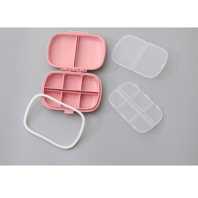 Organizator medicamente, Plastic, 8 compartimente, 0.1 L, Roz, Flippy, 11 x 7 cm [3]