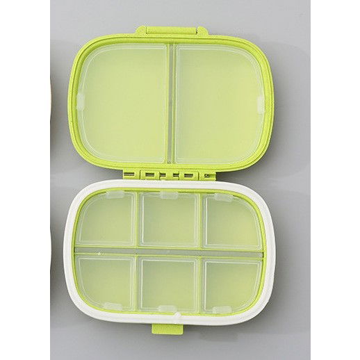 Organizator medicamente, Plastic, 8 compartimente, 0.1 L, Verde, Flippy, 11 x 7 cm [5]