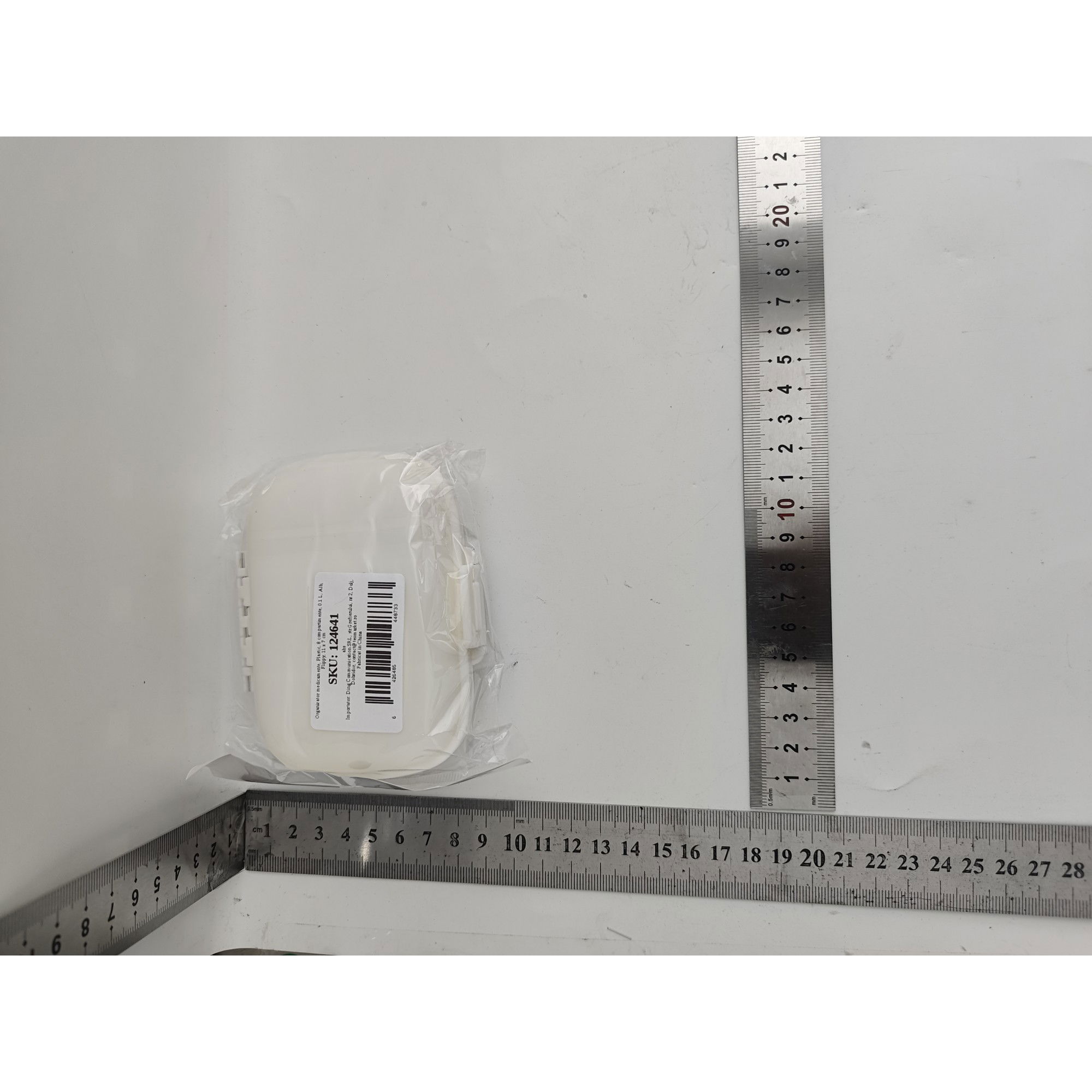 Organizator medicamente, Plastic, 8 compartimente, 0.1 L, Alb, Flippy, 11 x 7 cm [4]