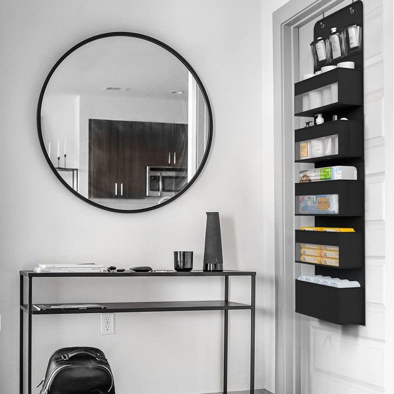 Organizator Suspendat pentru Usi, Flippy, din Nailon si Plasa, Baza de Carton Ingrosat, 5 Buzunare Principale + 5 Buzunare Laterale, 146 x 40 x 17 cm, 2 Carlige Incluse, Negru [6]