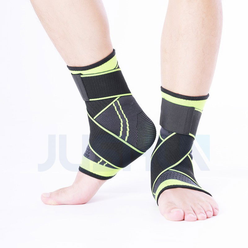 Fitness si sport - Orteza pentru Glezna, Flippy, cu Benzi Elastice de Fixare, 24 x 10.5 cm, din Nailon, Negru/Verde