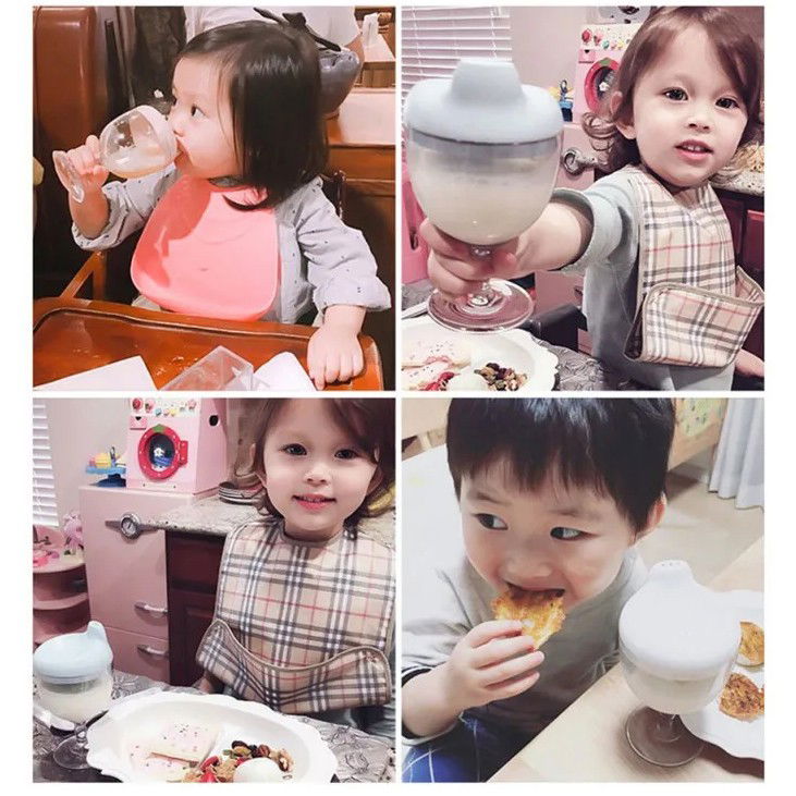 Pahar din Plastic Transparent cu Picior, Flippy, pentru Copii, 14 x 7.7 cm, cu Cioc Antiscurgere, + 3 Ani, Fara Maner, Galben [5]