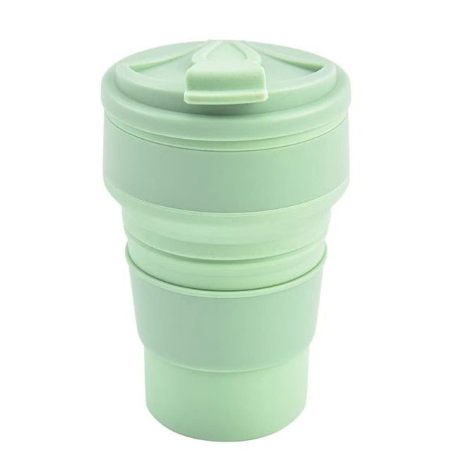 Pentru casa - Pahar pliabil din silicon Flippy, pentru calatorii, camping, 500 ml, verde