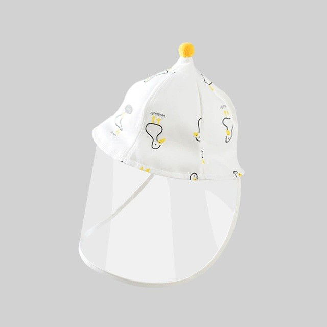 Palarie de Protectie pentru Bebelusi, Flippy, Model Ratuste, Pescareasca, de Primavara si Toamna, cu Masca si Fermoar, 48 cm, pentru 6-12 Luni, Alb [3]