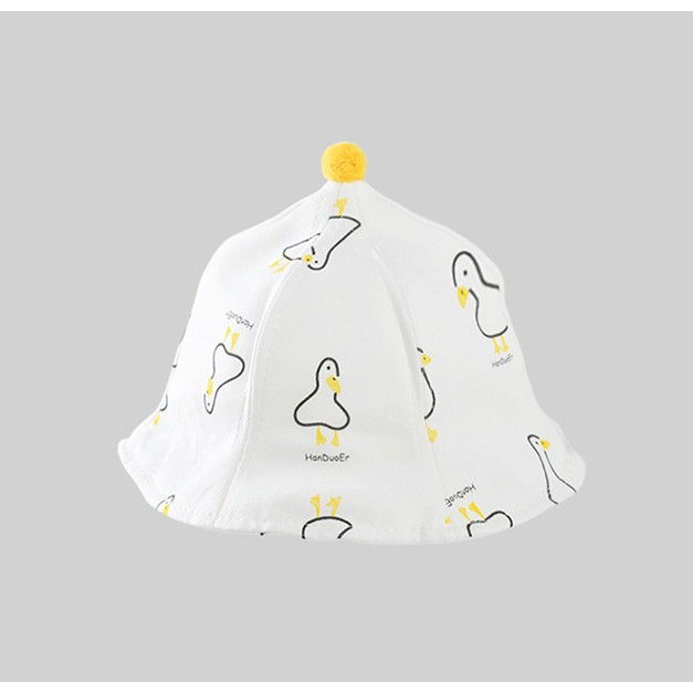 Articole pentru copii - Palarie de Protectie pentru Bebelusi, Flippy, Model Ratuste, Pescareasca, de Primavara si Toamna, cu Masca si Fermoar, 45 cm, pentru 3-6 Luni, Alb