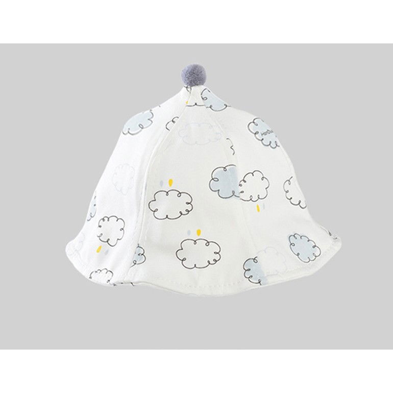 Articole pentru copii - Palarie de Protectie pentru Bebelusi, Flippy, Model cu Norisori Albastri, Pescareasca, de Primavara si Toamna, cu Masca si Fermoar, 42 cm, pentru 0-3 Luni, Bleu