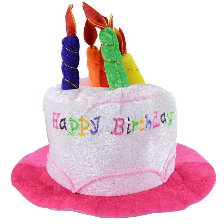 Costume si Deghizare - Palarie Happy Birthday, Flippy, Accesoriu pentru Petrecere, Model Tort, Tematica Aniversare, 60x60x55 cm, Roz