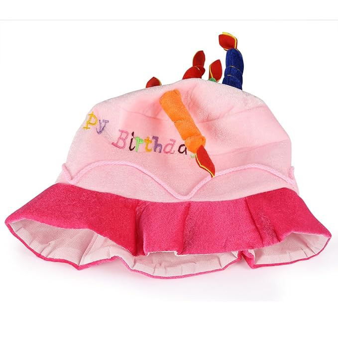 Palarie Happy Birthday, Flippy, Accesoriu pentru Petrecere, Model Tort, Tematica Aniversare, 60x60x55 cm, Roz [3]