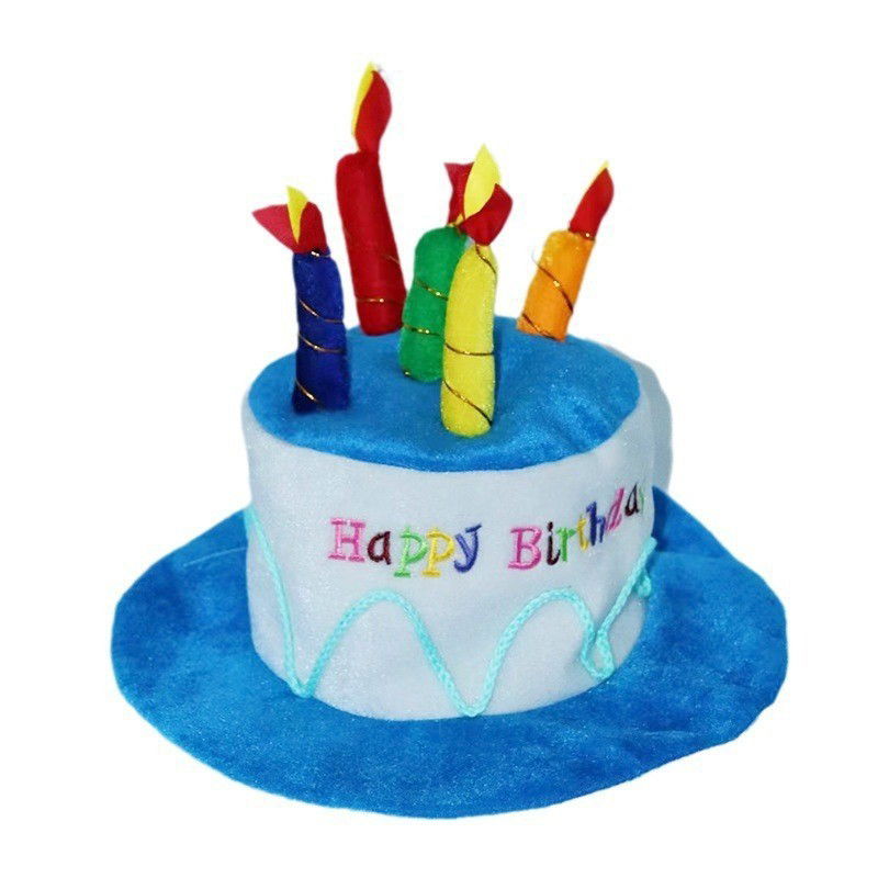 Palarie Happy Birthday, Flippy, Accesoriu pentru Petrecere, Model Tort, Tematica Aniversare, 60x60x55 cm, Albastru [4]