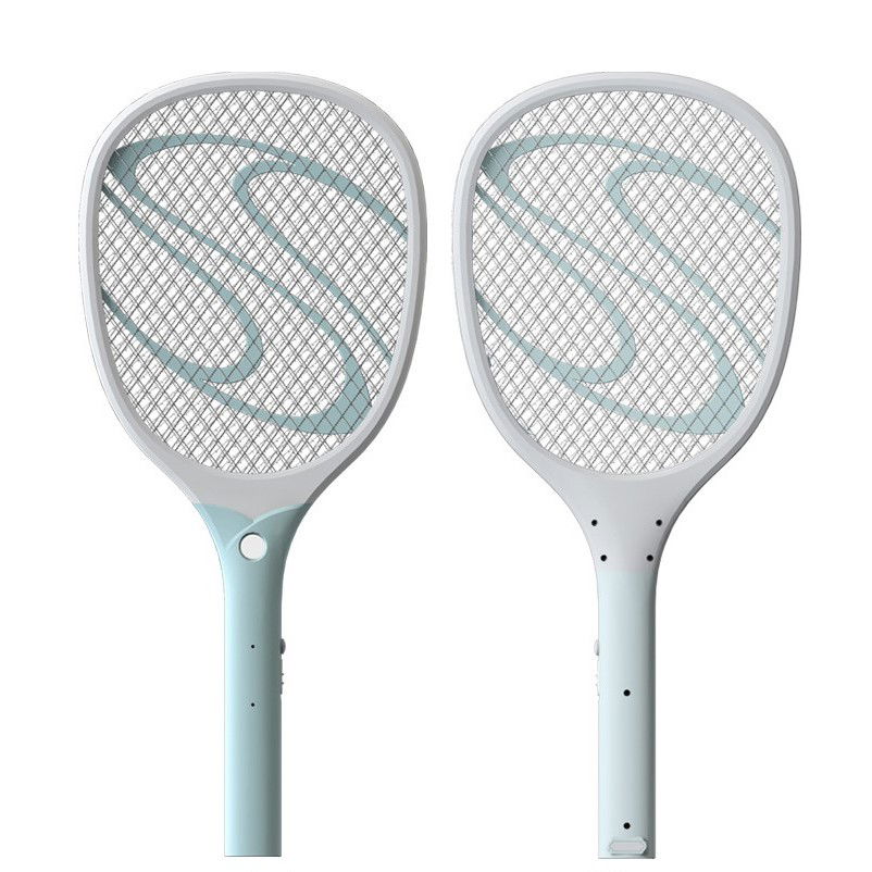 Paleta Electrica pentru Tantari, Muste sau Insecte LED, Flippy, Reincarcabila, Incarcare USB, Plastic, Casa si Gradina, Anti-insecte, Alb-Albastru [10]