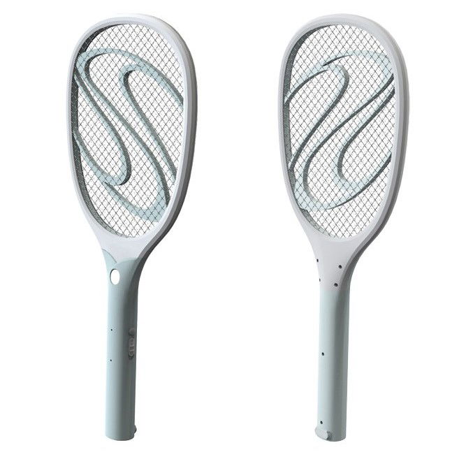 Paleta Electrica pentru Tantari, Muste sau Insecte LED, Flippy, Reincarcabila, Incarcare USB, Plastic, Casa si Gradina, Anti-insecte, Alb-Albastru [11]