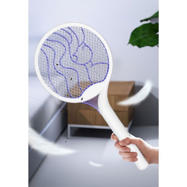 Paleta Electrica pentru Tantari, Muste si Tantari 2in1, Flippy, Reincarcabila, Incarcare USB, 2600V, Plastic, Casa si Gradina, Anti-insecte, Stand, 23x51 cm, Alb [6]