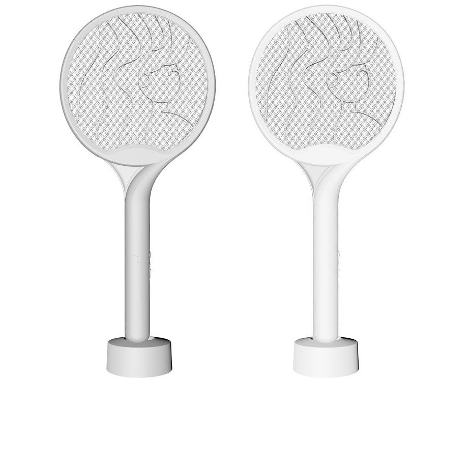 Paleta Electrica pentru Tantari, Muste si Tantari 2in1, Flippy, Reincarcabila, Incarcare USB, 2600V, Plastic, Casa si Gradina, Anti-insecte, Stand, 23x51 cm, Alb [5]