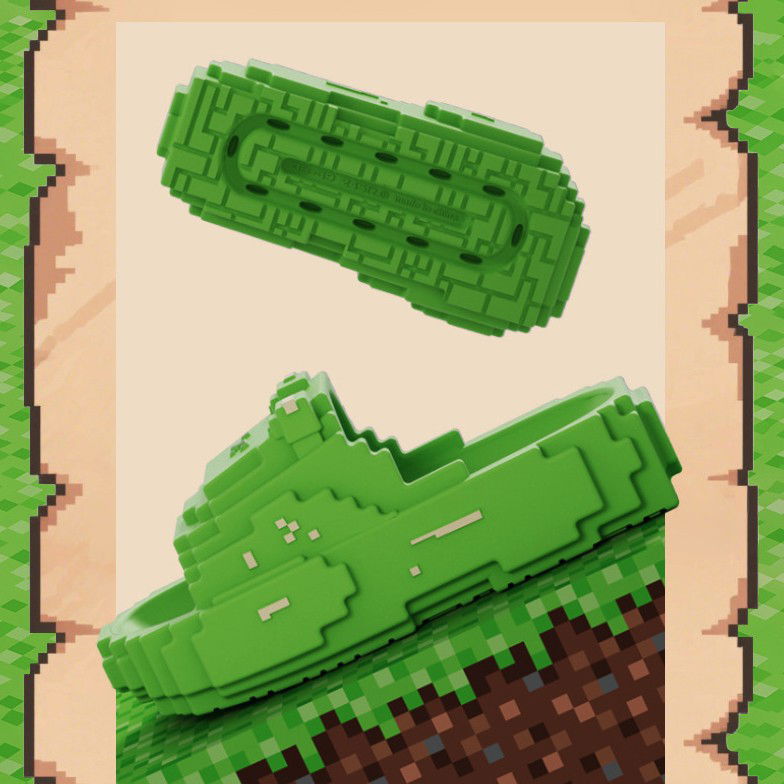 Papuci Casual pentru Adolescenti, Flippy, Model Unisex de Forma Pixel, Rezistenti Usori si Moi din Spuma EVA Antiderapanti, Marime 36-37, Verde deschis [6]