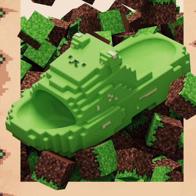 Papuci Casual pentru Adolescenti, Flippy, Model Unisex de Forma Pixel, Rezistenti Usori si Moi din Spuma EVA Antiderapanti, Marime 38-39, Verde deschis [4]