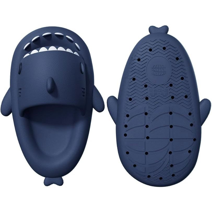 Papuci Tip Rechin, Flippy, Unisex, din Spuma EVA, Talpa Groasa Antiderapanta, Rezistenti la Uzura, Marime 36-37, Albastru Inchis [3]