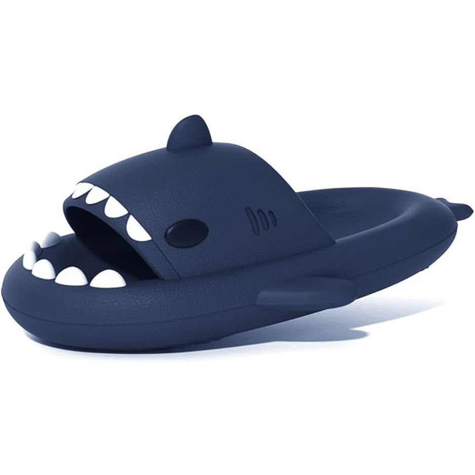 Papuci Tip Rechin, Flippy, Unisex, din Spuma EVA, Talpa Groasa Antiderapanta, Rezistenti la Uzura, Marime 38-39, Albastru Inchis [4]