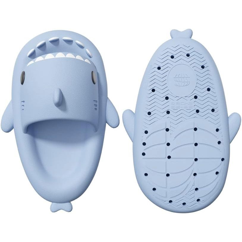 Papuci Tip Rechin, Flippy, Unisex, din Spuma EVA, Talpa Groasa Antiderapanta, Rezistenti la Uzura, Marime 38-39, Albastru Deschis [4]