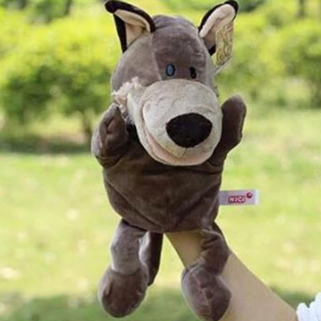 Papusa de Mana pentru Teatru de Papusi, Flippy, din Plus, 25 x 10 x 8 cm, Model Lup, Bej [8]