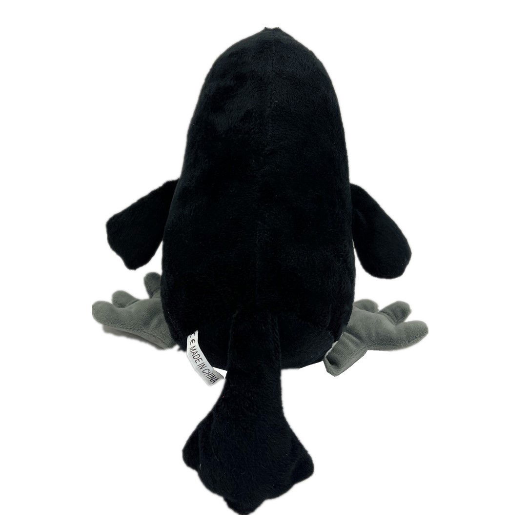 Jucarii interactive - Papusa de Mana pentru Teatru de Papusi, Flippy, din Plus, 30 cm, Model Pasare, Alb/Negru