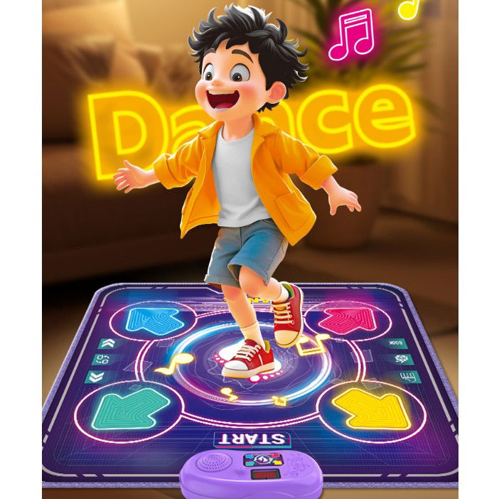 Jucarie Interactiva, Flippy, Covor Muzical de Dans, 4-6 Ani, Bluetooth, 4 Moduri, 90 x 90 cm, Mov [3]