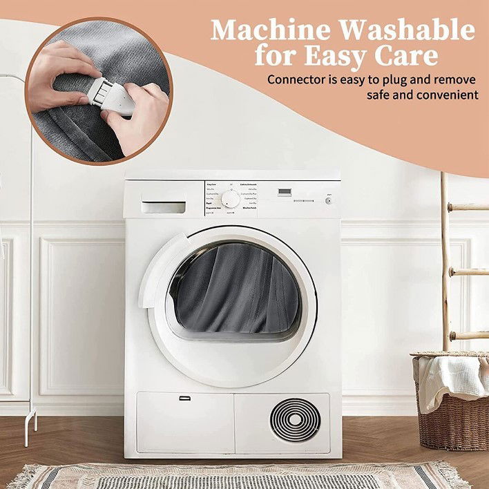 Patura Cu Incalzire Electrica, Flippy, 135 W, 180x130 cm, 6 Trepte De Incalzire, Flanel, Gri [4]