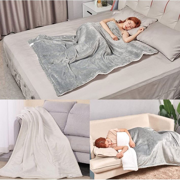 Patura Cu Incalzire Electrica, Flippy, 135 W, 180x130 cm, 6 Trepte De Incalzire, Flanel, Gri [3]