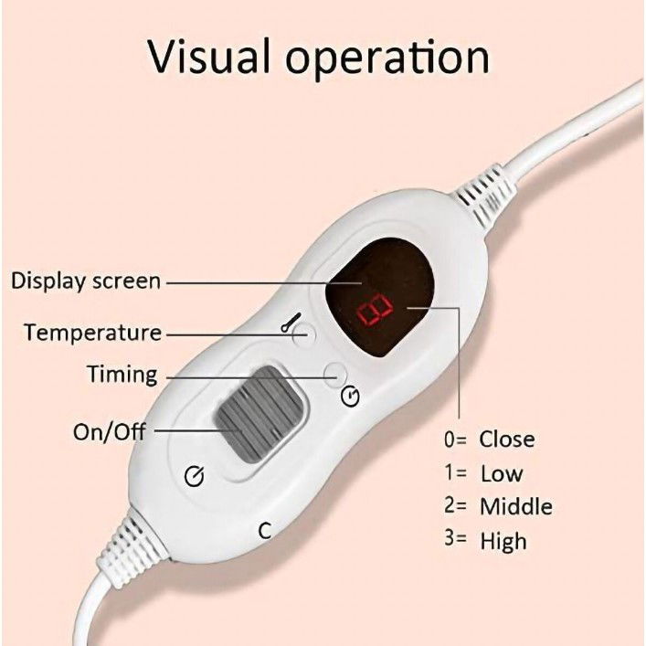 Patura Cu Incalzire Electrica, Flippy, 135 W, 180x130 cm, 6 Trepte De Incalzire, Flanel, Gri [7]