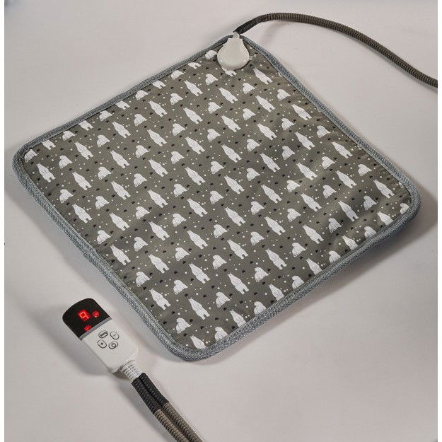 Patura electrica pentru animale de companie, perna pentru caini, 45 x 45 cm, 25W,  2 trepte de reglaj perna pentru pisici, anti-alunecare, Gri [3]