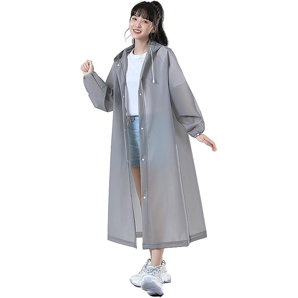 Pelerine, Umbrele si Accesorii - Pelerina de Ploaie, Flippy, pentru Adulti 150-180 cm, din EVA, Impermeabila, Rezistenta la Vant, Inchidere cu Capse, 140 g, Gri
