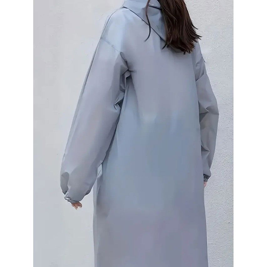 Pelerina de Ploaie, Flippy, pentru Adulti 150-180 cm, din EVA, Impermeabila, Rezistenta la Vant, Inchidere cu Capse, 140 g, Gri [6]