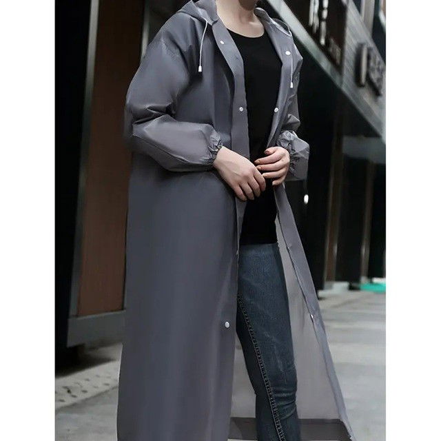 Pelerina de Ploaie, Flippy, pentru Adulti 150-180 cm, din EVA, Impermeabila, Rezistenta la Vant, Inchidere cu Capse, 140 g, Gri [5]