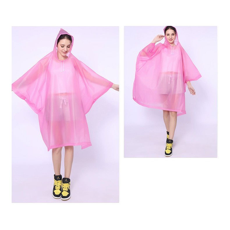 Pelerina de Ploaie, Flippy, pentru Adulti, EVA, Tip Poncho, Impermeabila, Rezistenta la Vant, Capse Laterale, 160 g, Roz [5]