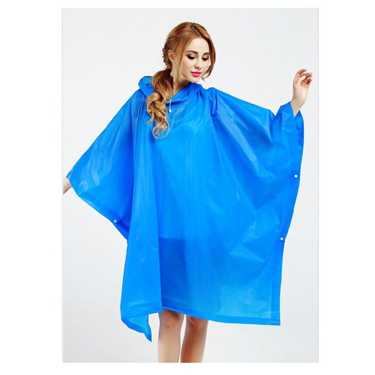 Pelerina de Ploaie, Flippy, pentru Adulti, EVA, Tip Poncho, Impermeabila, Rezistenta la Vant, Capse Laterale, 160 g, Albastru [4]