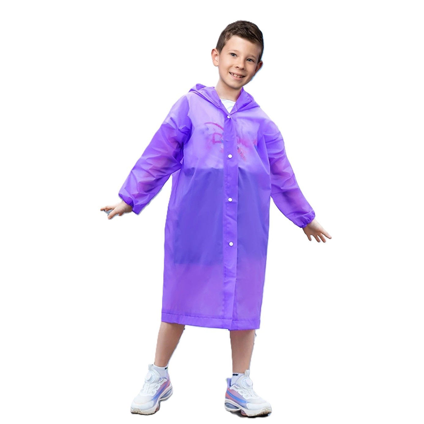 Pelerine, Umbrele si Accesorii - Pelerina de Ploaie, Flippy, pentru Copii 100-145 cm, din EVA, Impermeabila, Inchidere cu Capse, Mov