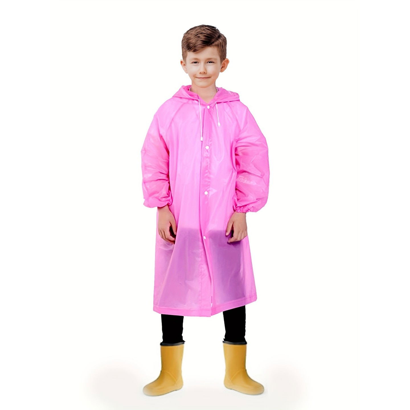 Pelerine, Umbrele si Accesorii - Pelerina de Ploaie, Flippy, pentru Copii 100-145 cm, din EVA, Impermeabila, Inchidere cu Capse, Roz