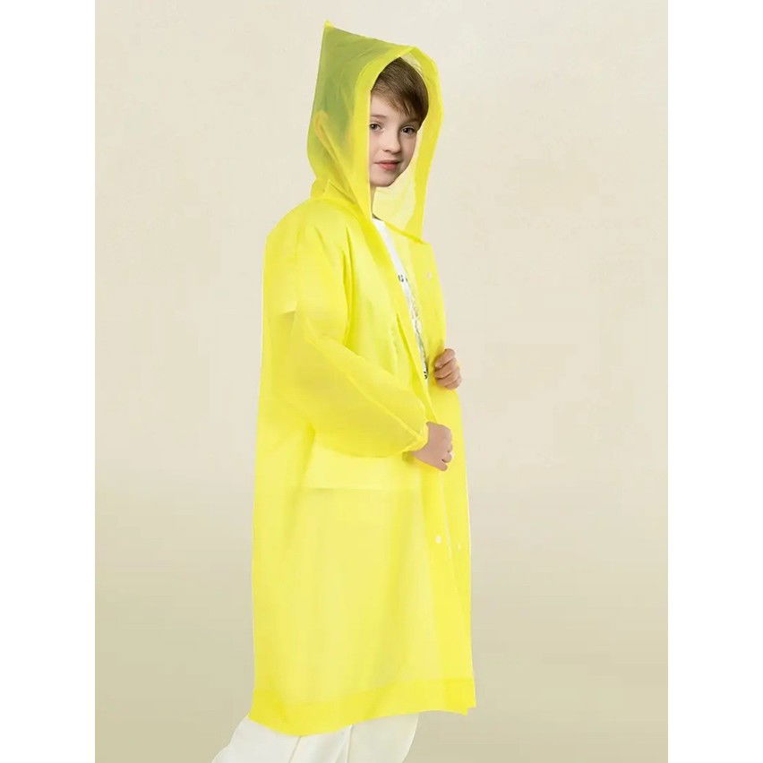 Pelerina de Ploaie, Flippy, pentru Copii 100-145 cm, din EVA, Impermeabila, Inchidere cu Capse, Galben [3]