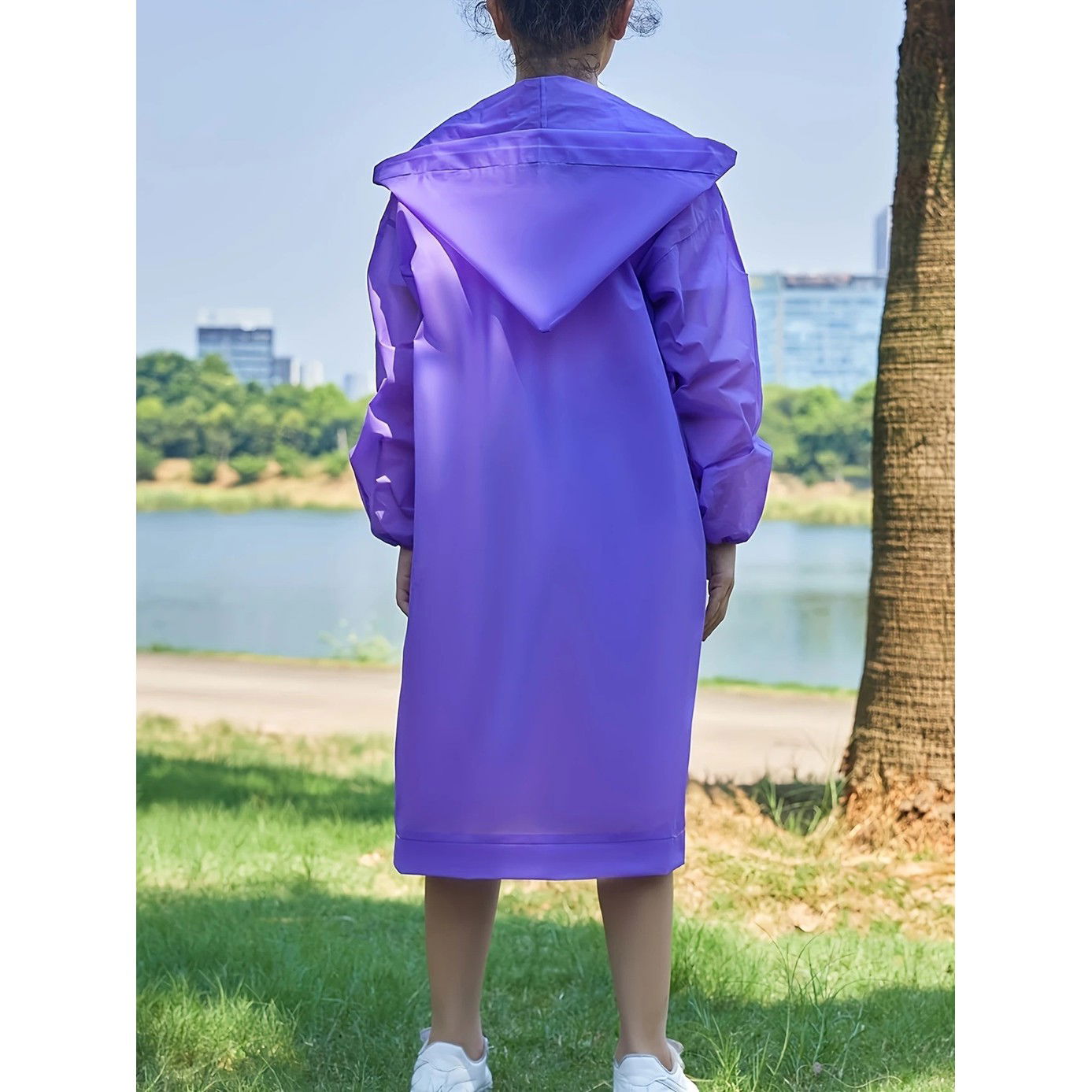 Pelerina de Ploaie, Flippy, pentru Copii 100-145 cm, din EVA, Impermeabila, Inchidere cu Capse, Mov [3]