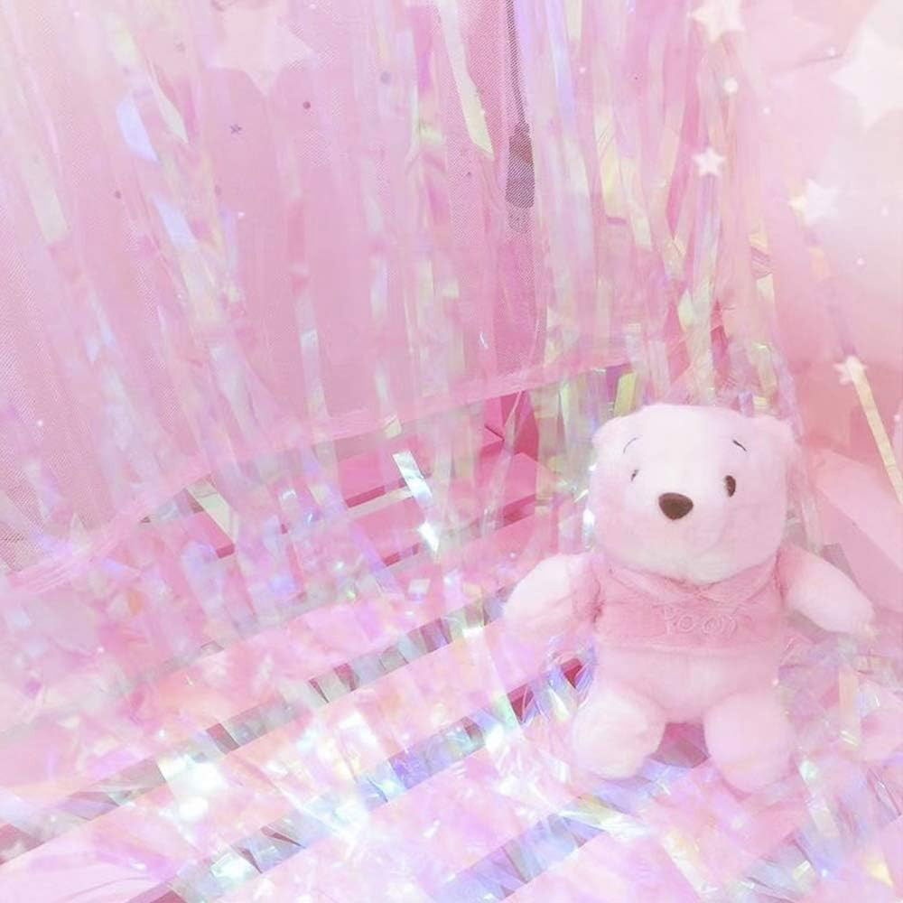 Perdea Franjurata, Flippy, Model Decor Petrecere, pentru Fundal de Poze, Amenajare Colorata a Petrecerii, Dimensiune 100x200 cm, Roz [4]