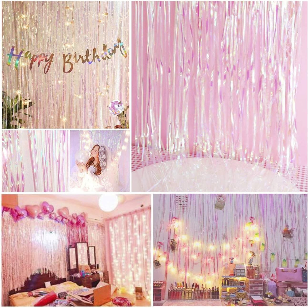 Perdea Franjurata, Flippy, Model Decor Petrecere, pentru Fundal de Poze, Amenajare Colorata a Petrecerii, Dimensiune 100x200 cm, Roz [3]